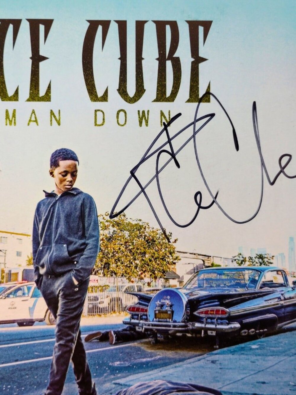 Ice Cube Signed Man Down Vinyl Album Cover Beckett BAS BU81660